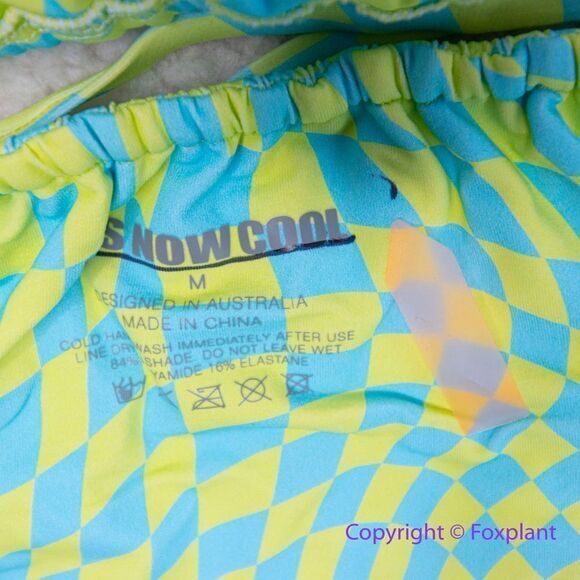 NEW It’s Now Cool x Free People checkered wave lime green blue bikini set,  M - Picture 12 of 16